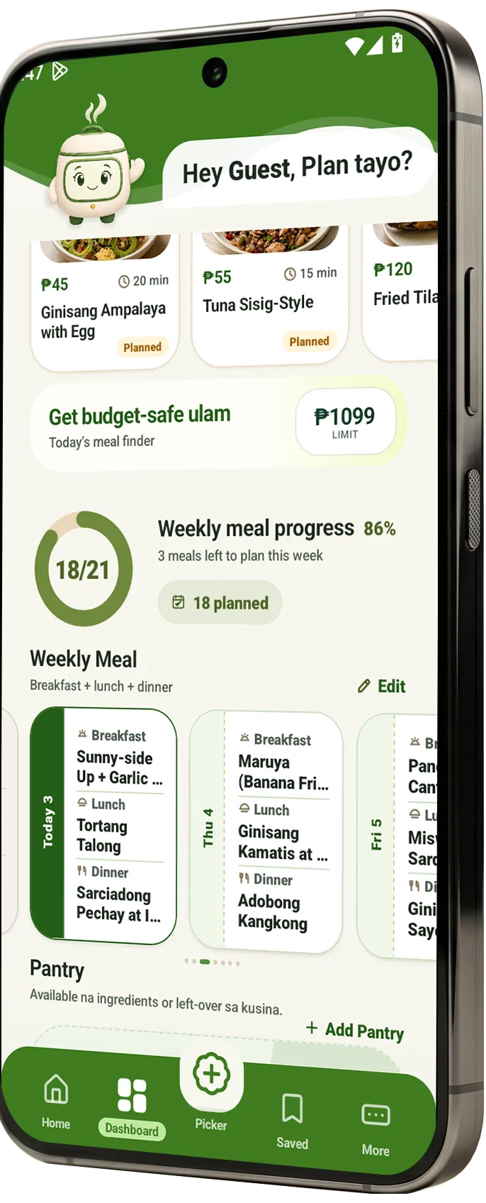 MAU app dashboard monitoring screen