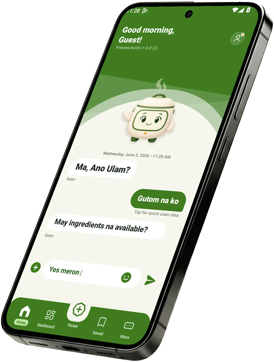 MAU app phone mockup